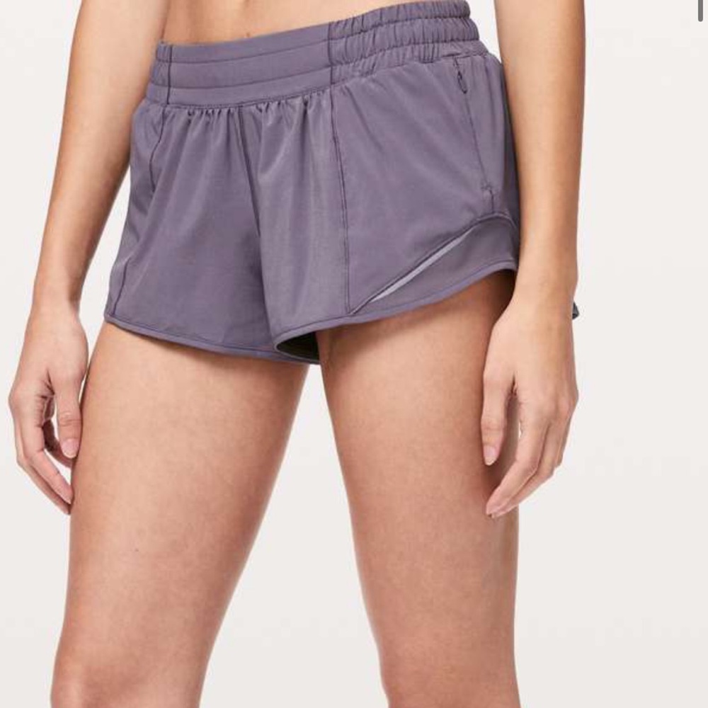 Dark Purple Lululemon Hotty Hot 2.5” shorts